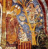 Italie, Agnani, Cathedrale, Fresque, Miracle de Saint Magne (1240-1260)